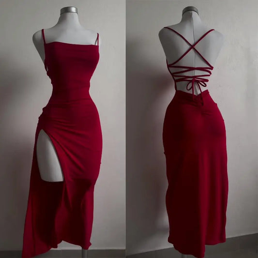 2025 explosive new dress summer high sensibility halter strap Spice